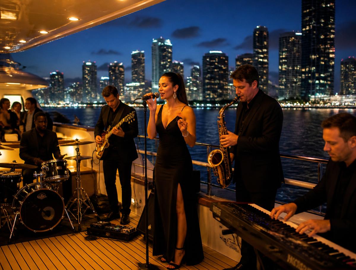 Live Bands on a Miami yacht event
