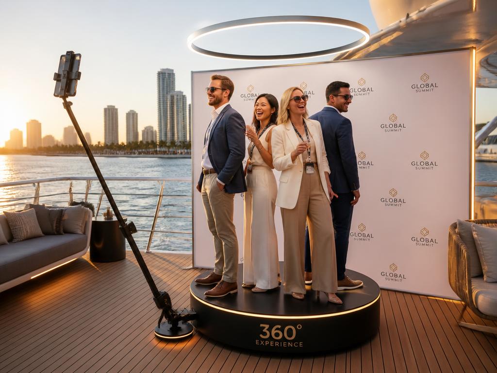 360 Photo Booth enhancement for corporate yacht events in Miami