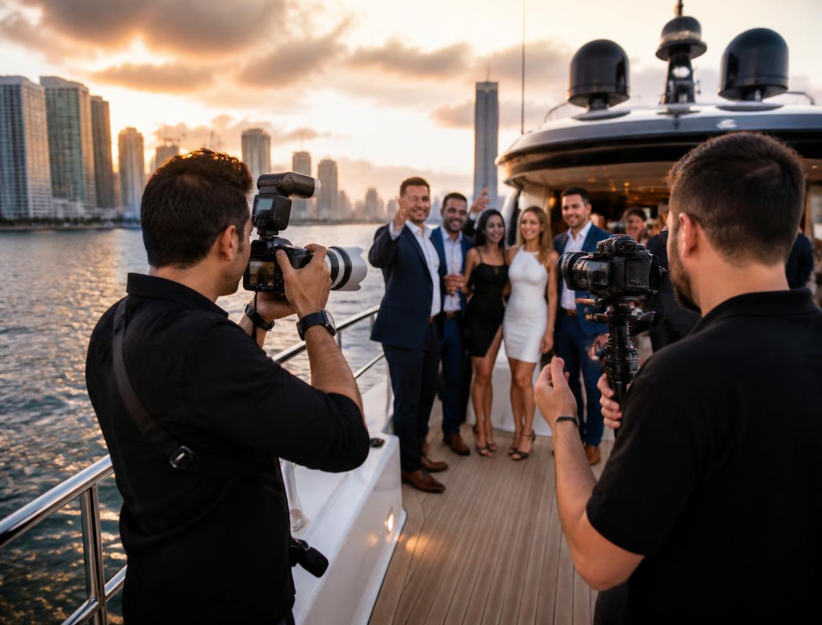 Video & Photography enhancement for corporate yacht events in Miami