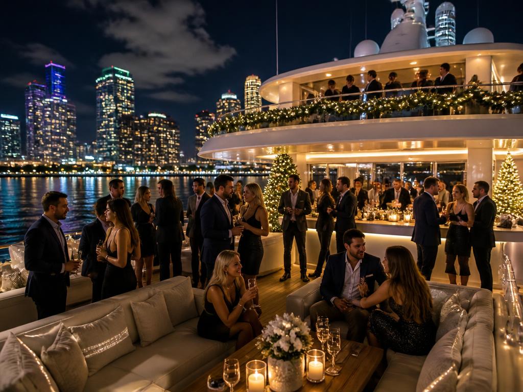 Holiday Season corporate yacht event in Miami